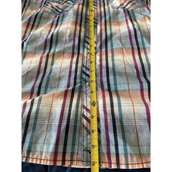 Wrangler® Blue Pink Plaid Short Sleeve Pearl Snap Shirt Size XL - Picture 9 of 9